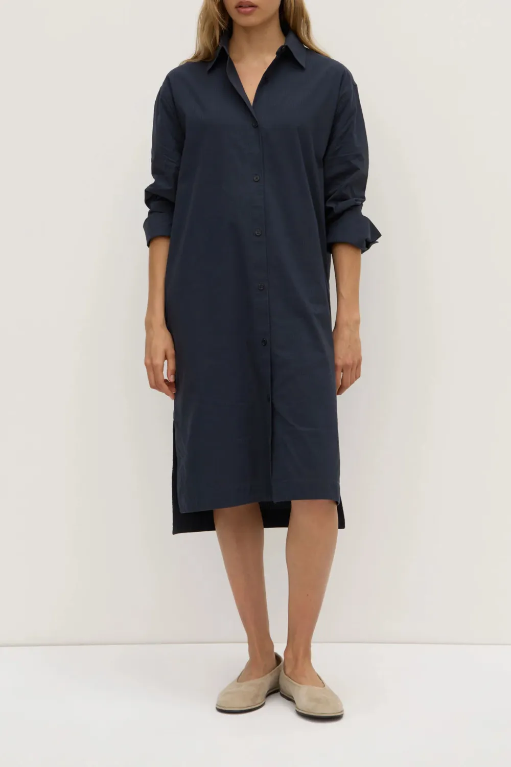 Long Sleeved Cotton Shirt Dress