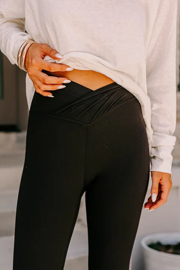 Casual Slim Fit Cross Waist Trousers For Women