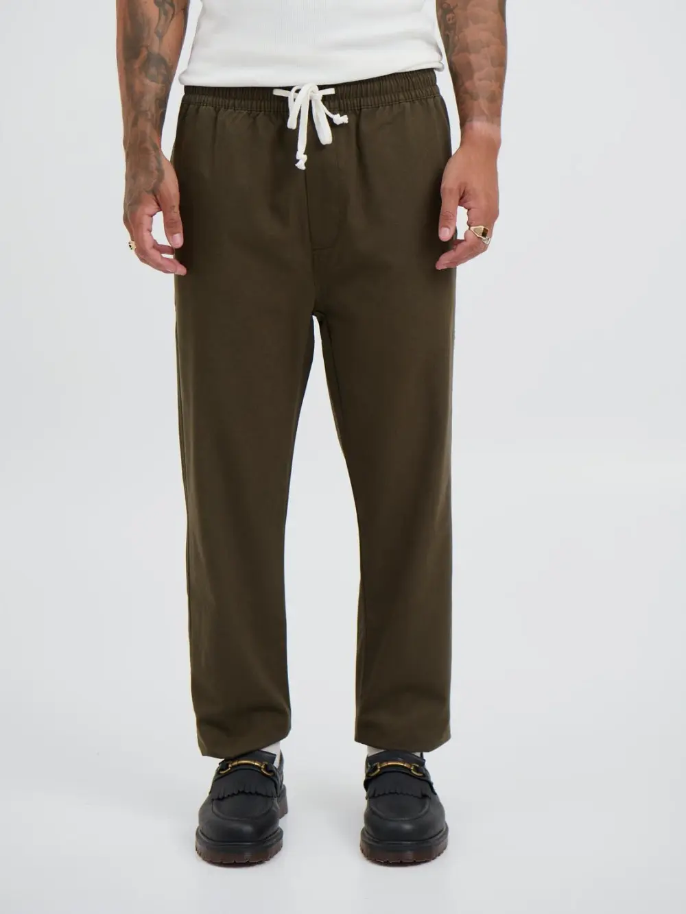 Simple And Comfortable Slim Olive Green Pant