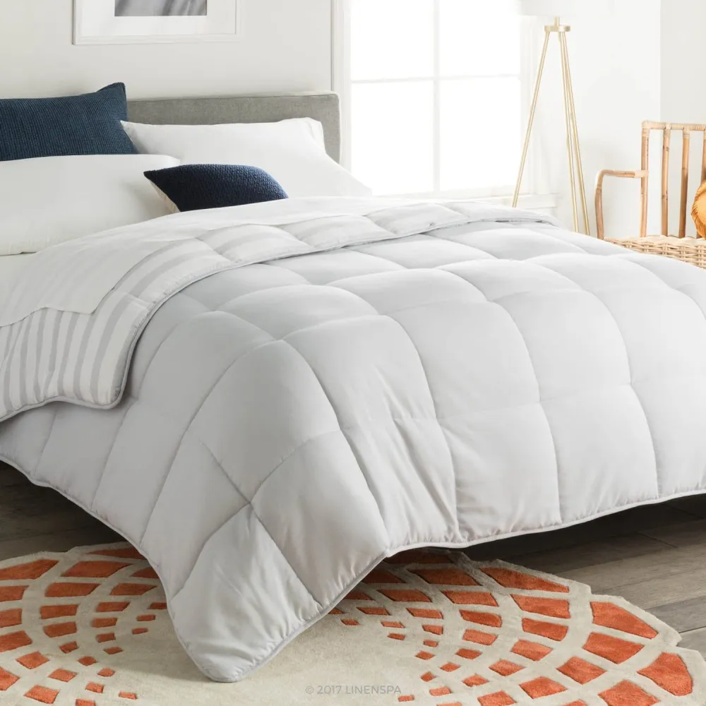 All-Season Quilted Comforter - Corner Duvet Tabs - Hypoallergenic - Plush Microfiber Fill - Machine Washable - Duvet Insert