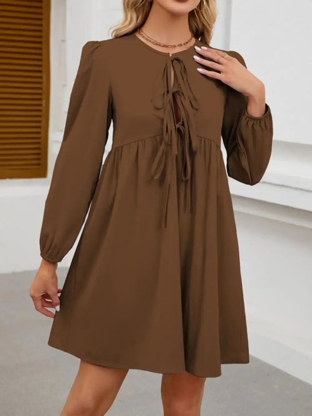 Easy Tie Detail Mini Dress