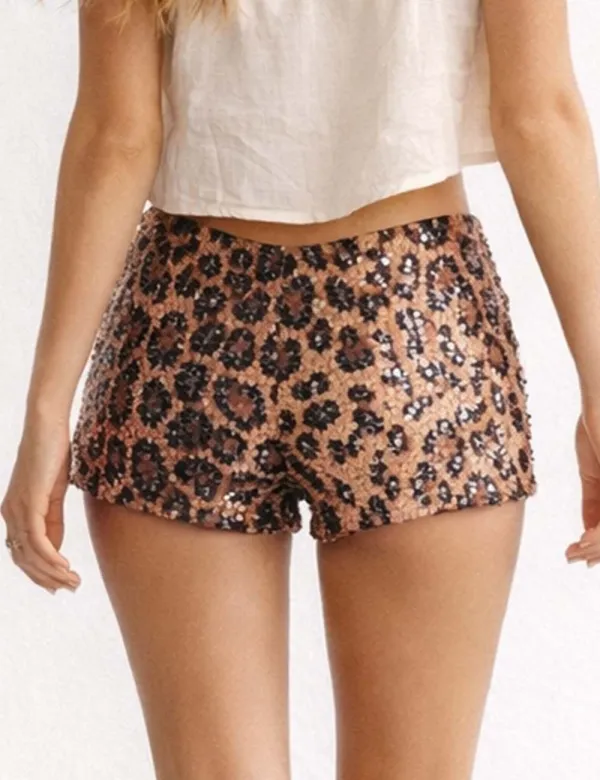 Sparkly Sequin Bodycon Mini Shorts
