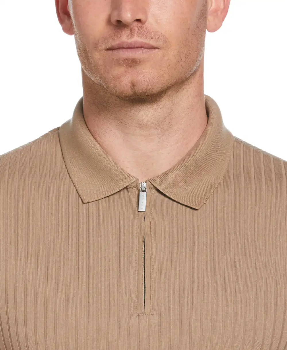 Quarter Zip Ribbed Polo