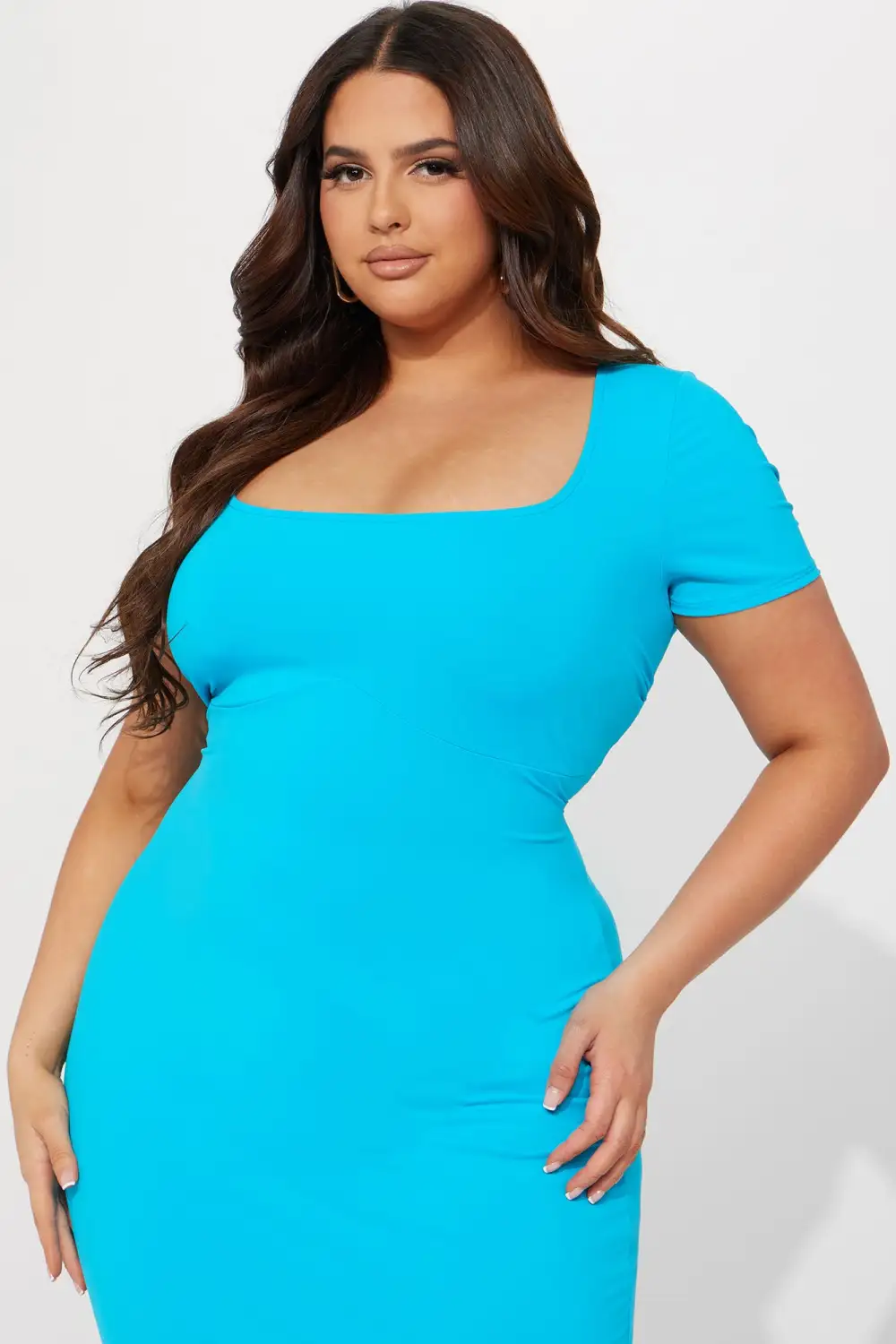 Noelle Short Sleeve Maxi Dress - Turquoise