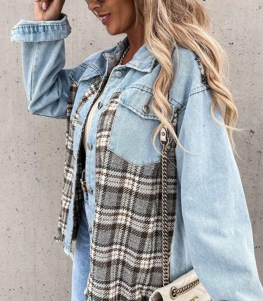 Color Block Turn-down Collar Shirt
