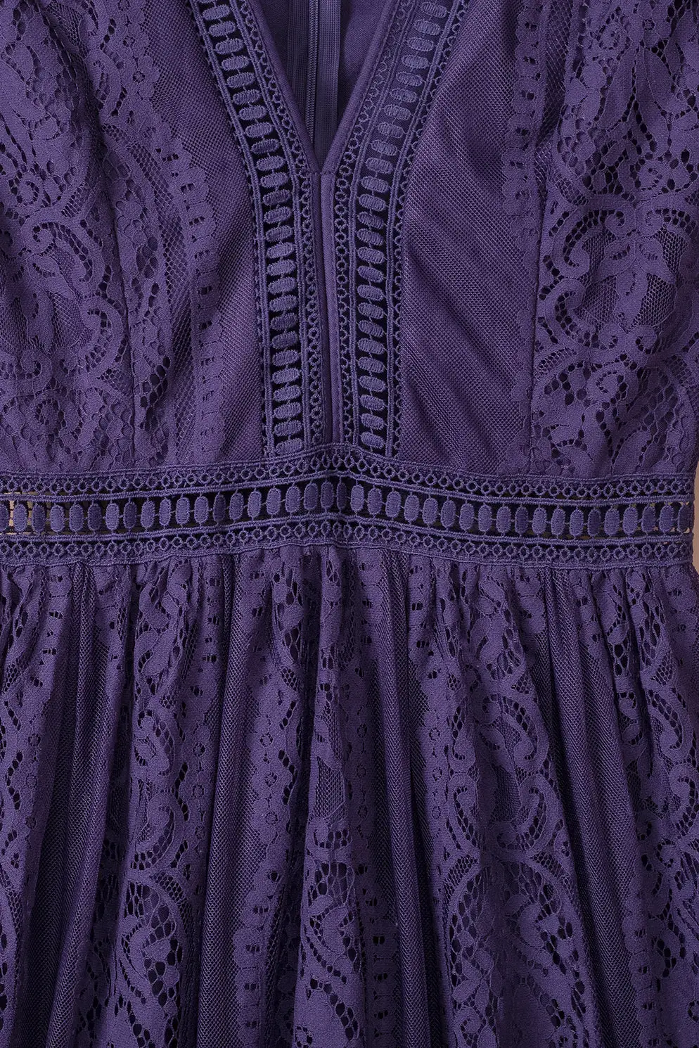 V-Neck Lace Maxi Dress
