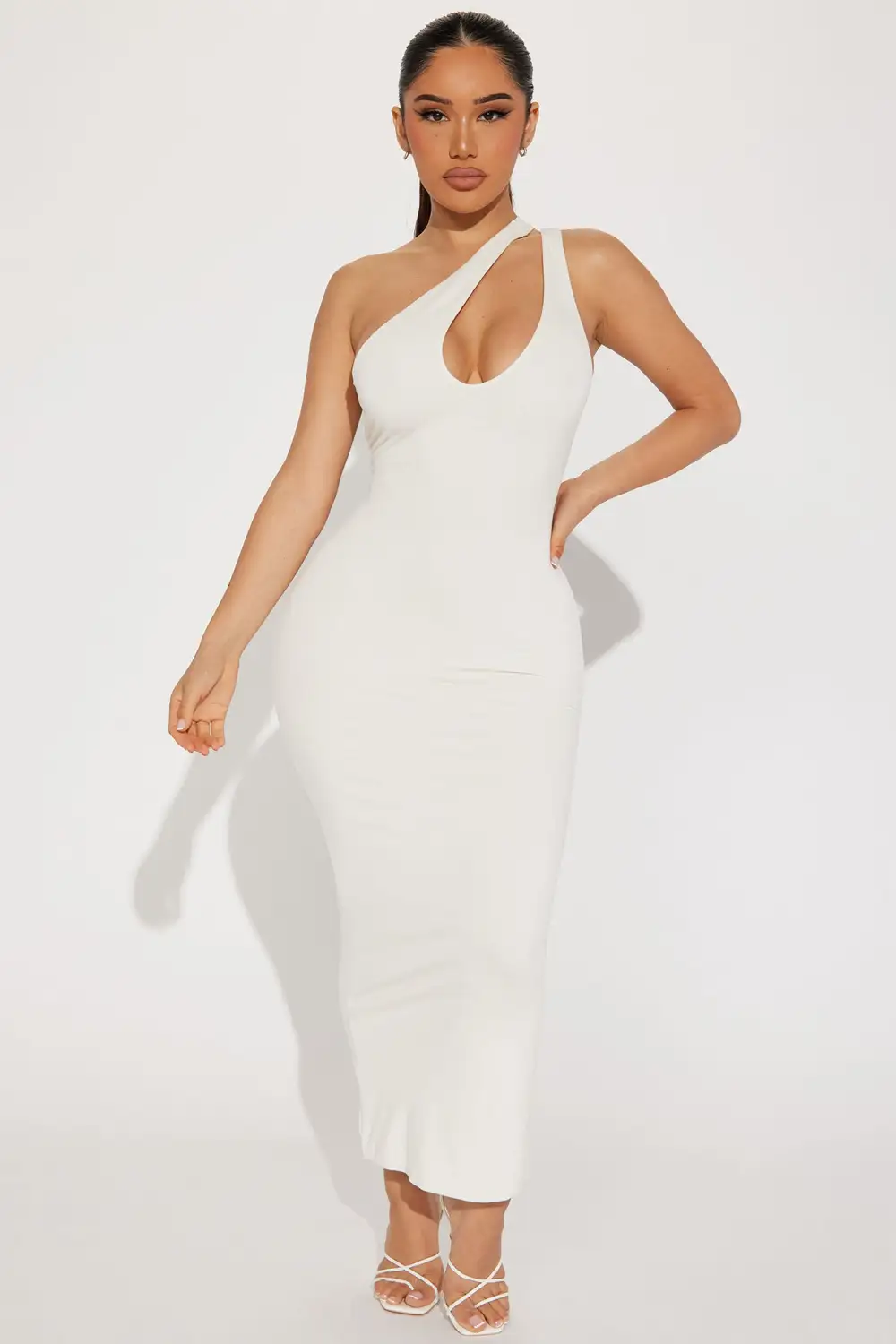 Keep It Routine Midi Dress - Cream