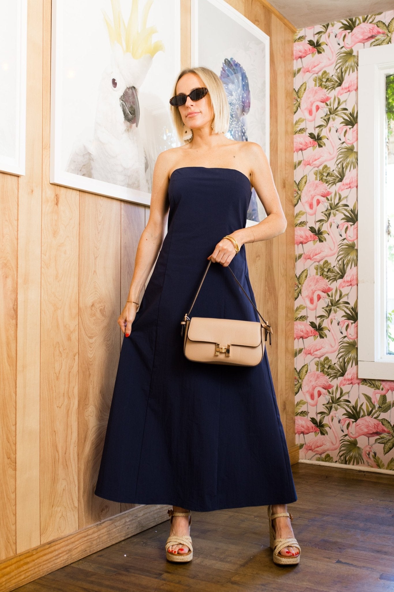 Romantic Night Midi Dress, NAVY