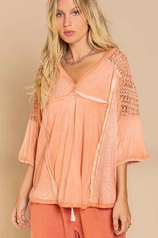 Feminine Boho Crochet Sleeve Top | URBAN ECHO SHOP