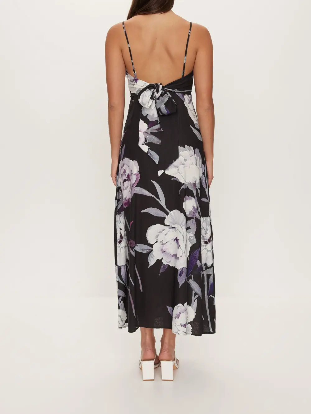 Linen Blend Slip Midi Dress