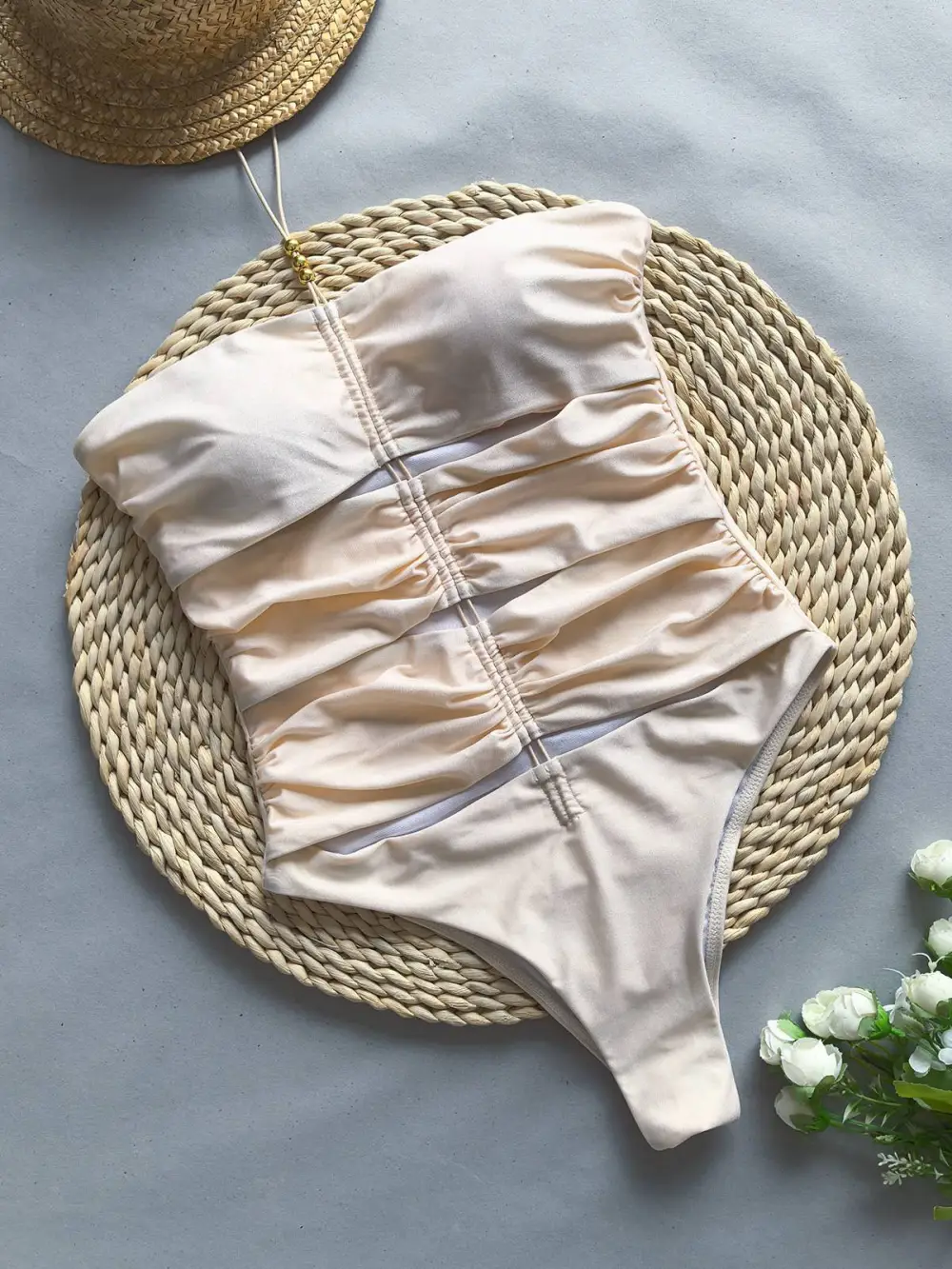 Women’s Halter Hollow One-Piece Swimsuit