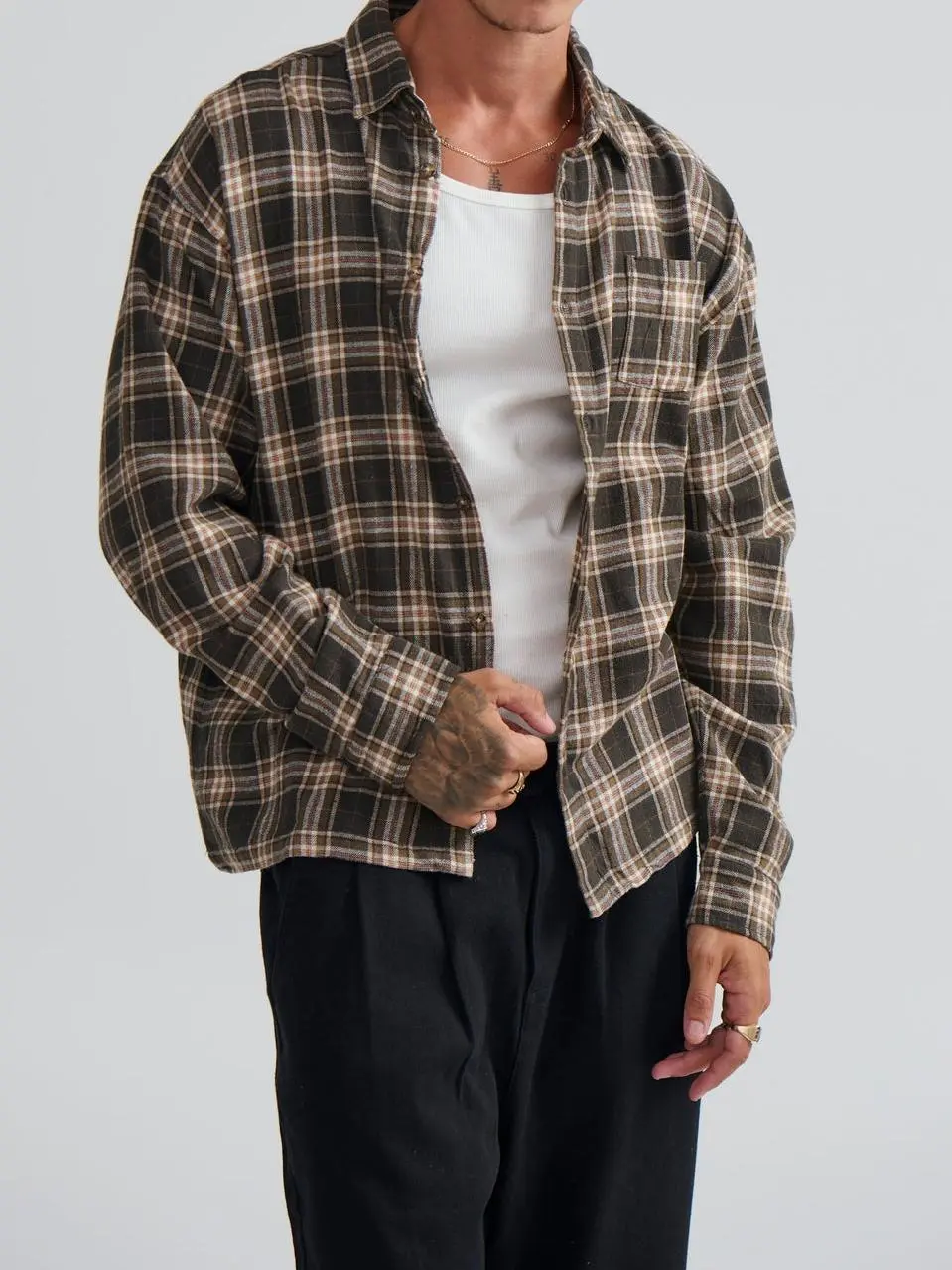 Casual Versatile And Comfortable  Brown Shirt