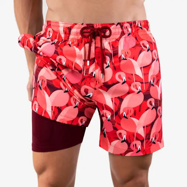Pink Mid-Length Hybrid Short