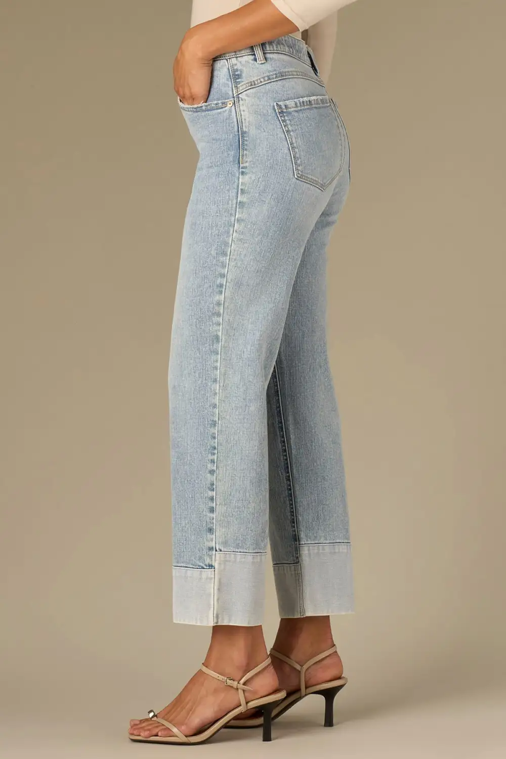High Rise Round Up Boyfriend Plus Size Jeans