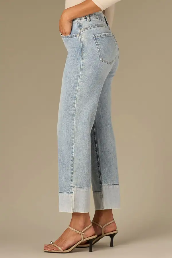 High Rise Round Up Boyfriend Plus Size Jeans