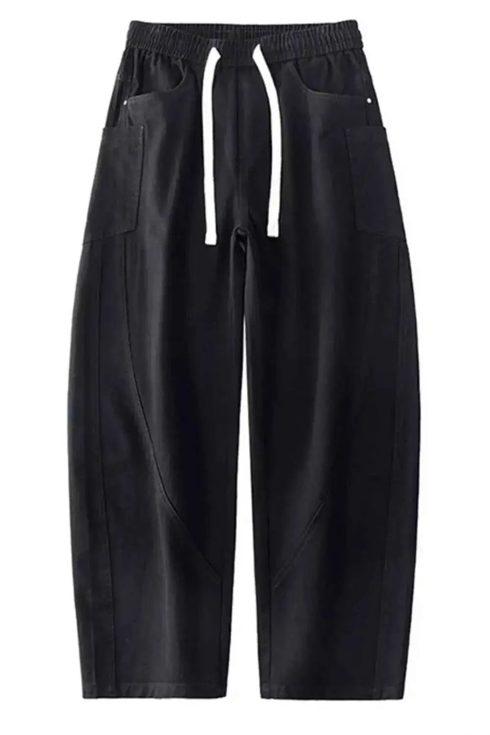 Loose Fit Drawstring Waist Jeans