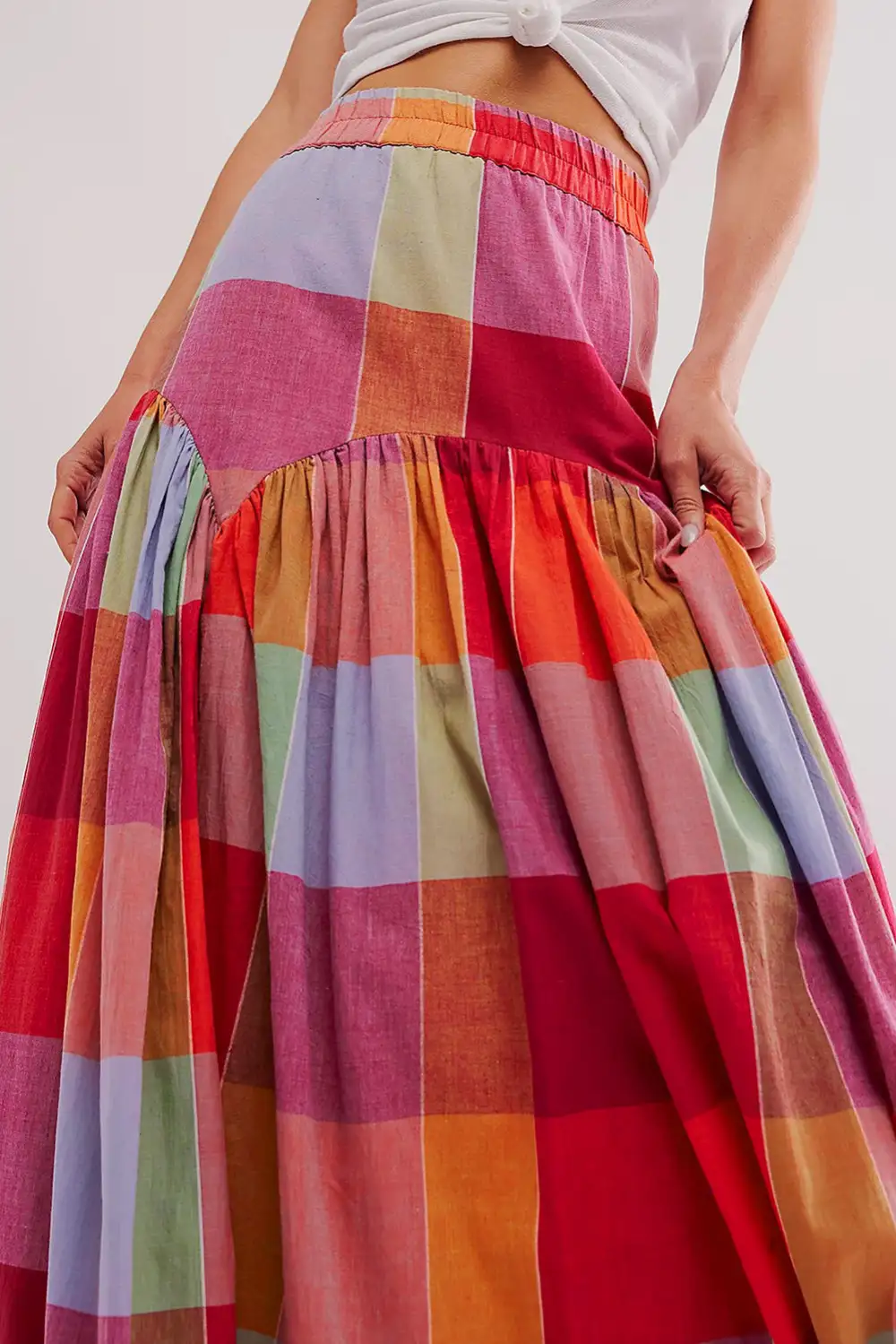 Maxi Print High Waist Skirt