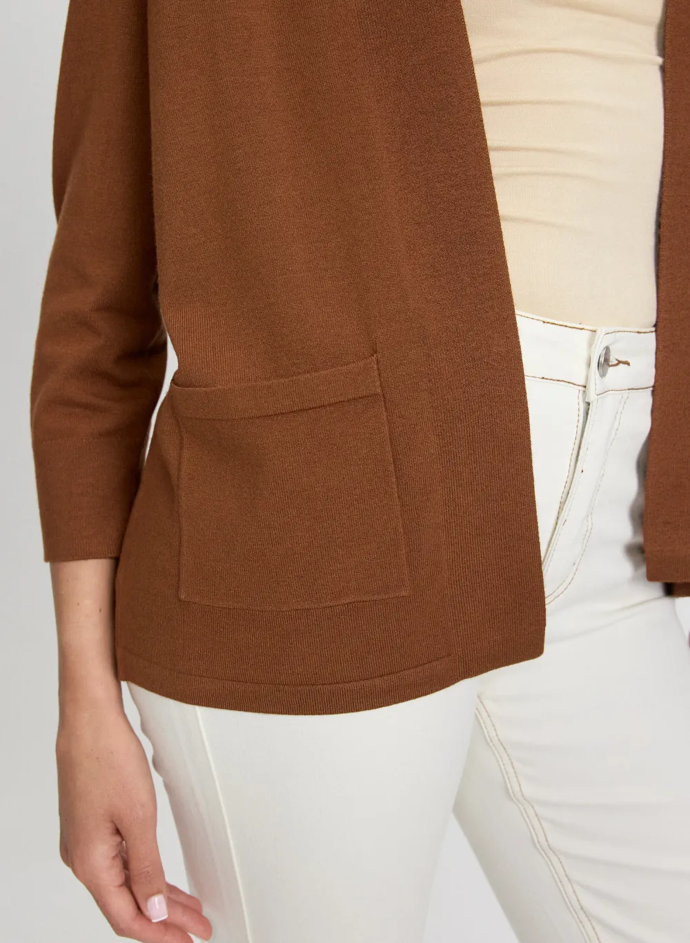 Short-Length Solid Color Cardigan