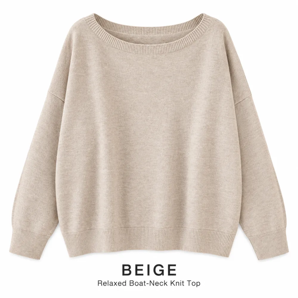 Women's Square Neck Sweater, Casual Off-Shoulder Long Sleeve Pullover, Women's Fall Winter Knit Top
