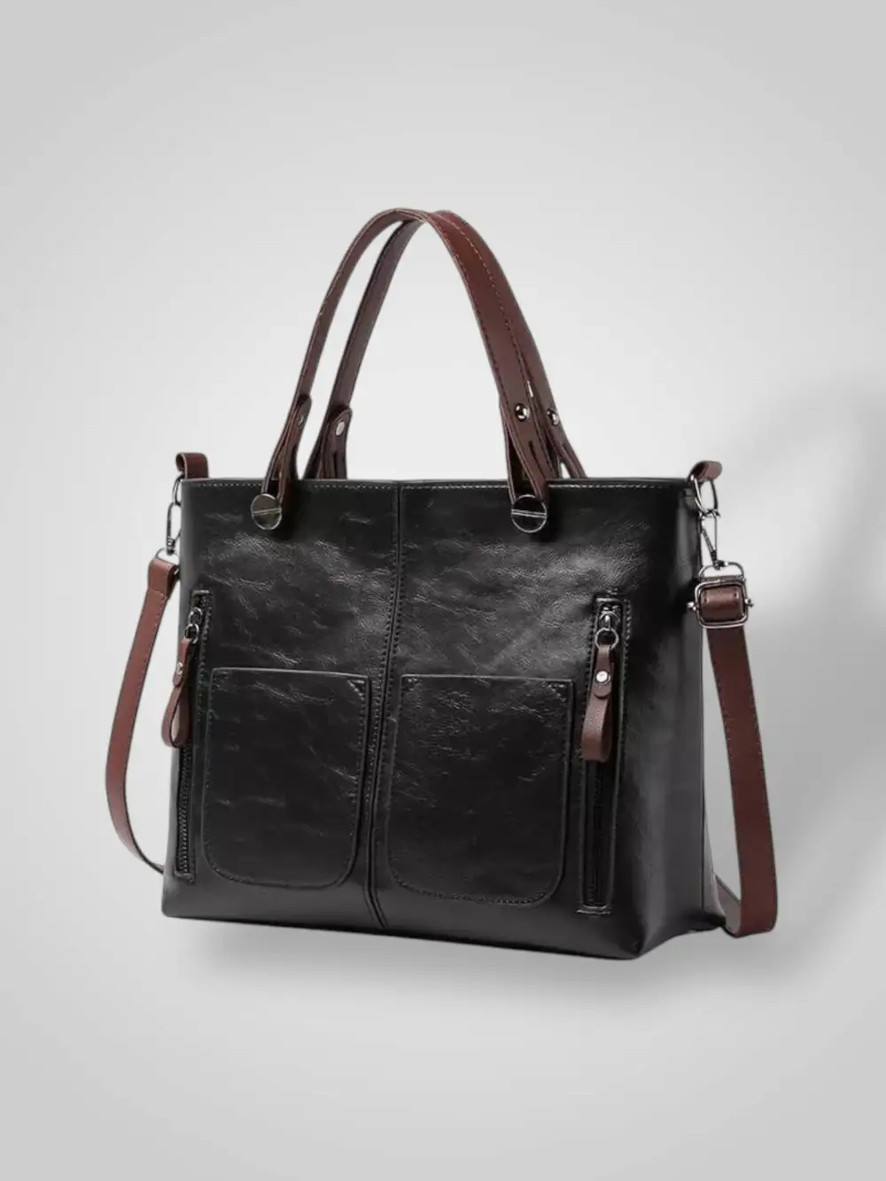 Structured Pebbled Leather Shoulder Bag