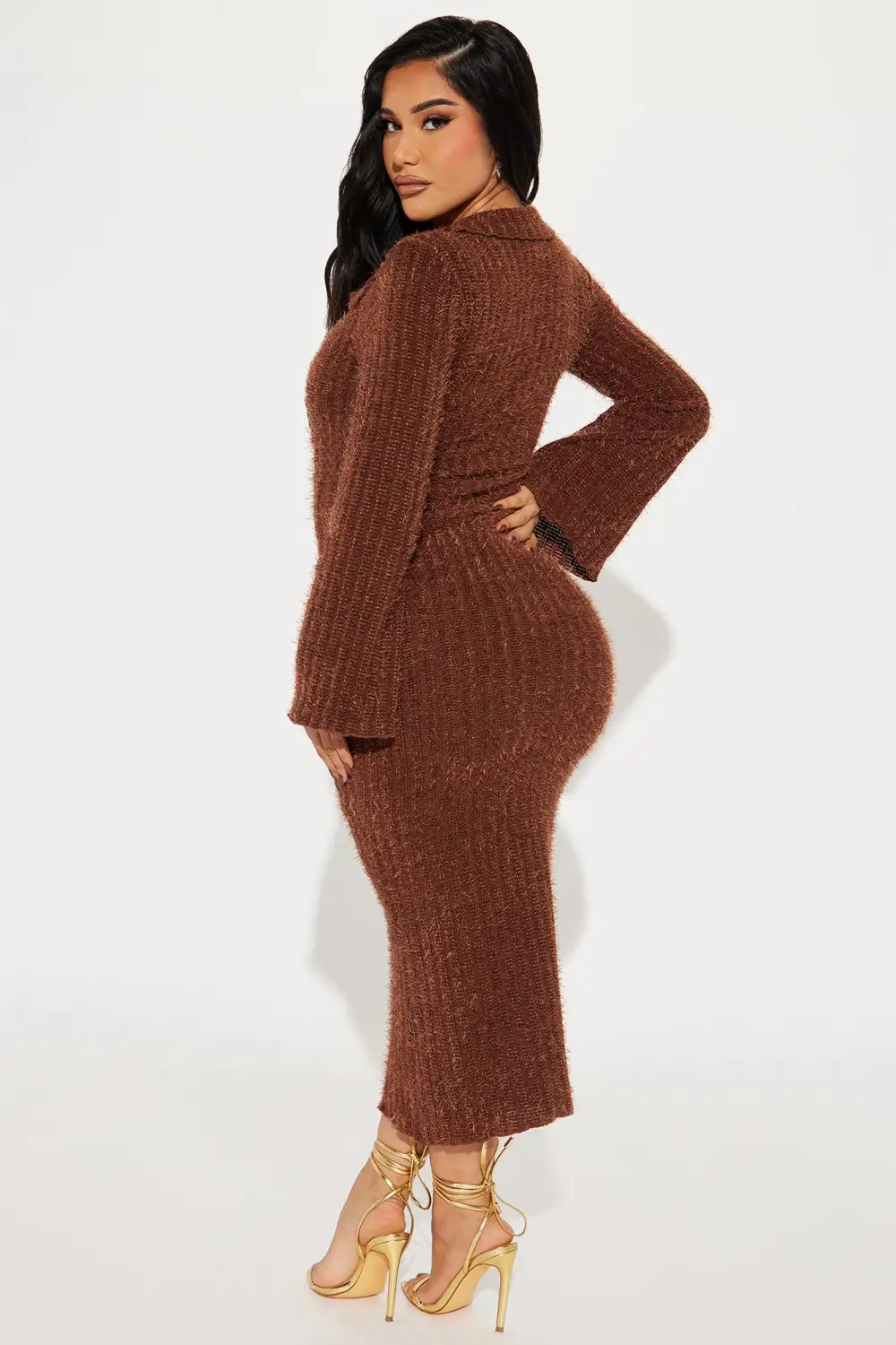 Jordyn Sweater Maxi Dress - Brown