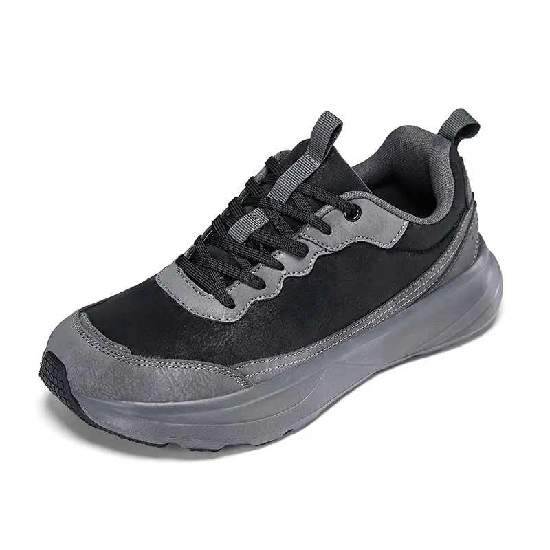 Men's Genuine Leather Walking Shoes - Lace-Up, Maximum Support, Wide Toe Box with Arch Support
