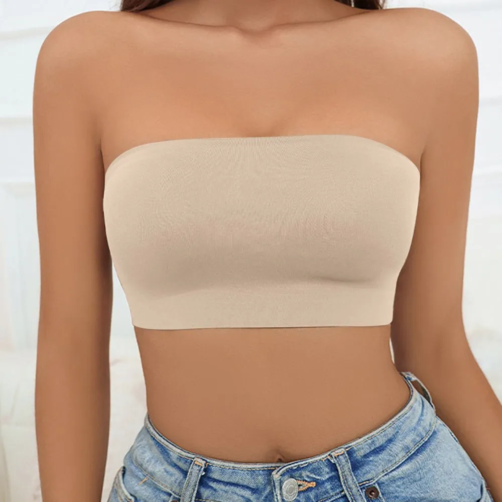 Seamless Strapless Corset Style Bandeau Bra
