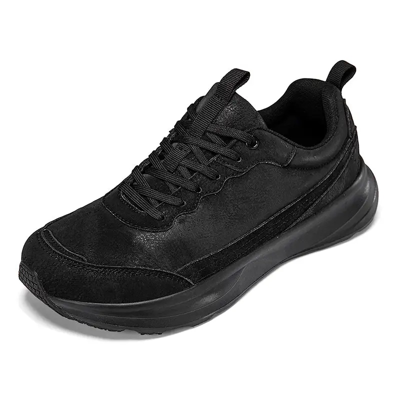 Men's Genuine Leather Walking Shoes - Lace-Up, Maximum Support, Wide Toe Box with Arch Support