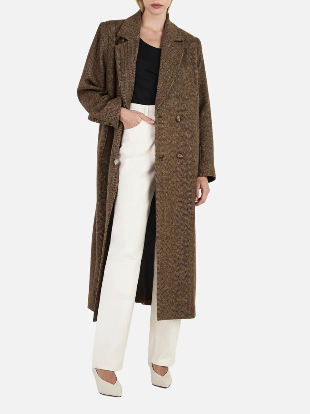 Double-Breasted Long Sleeve Coat