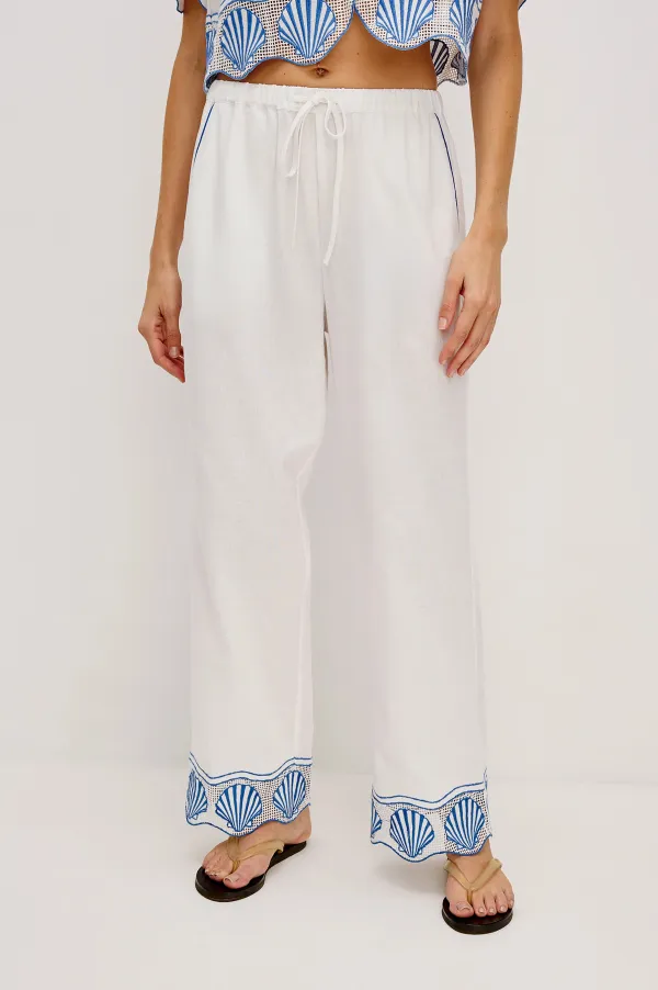 Shell-Patterned Loose Trousers