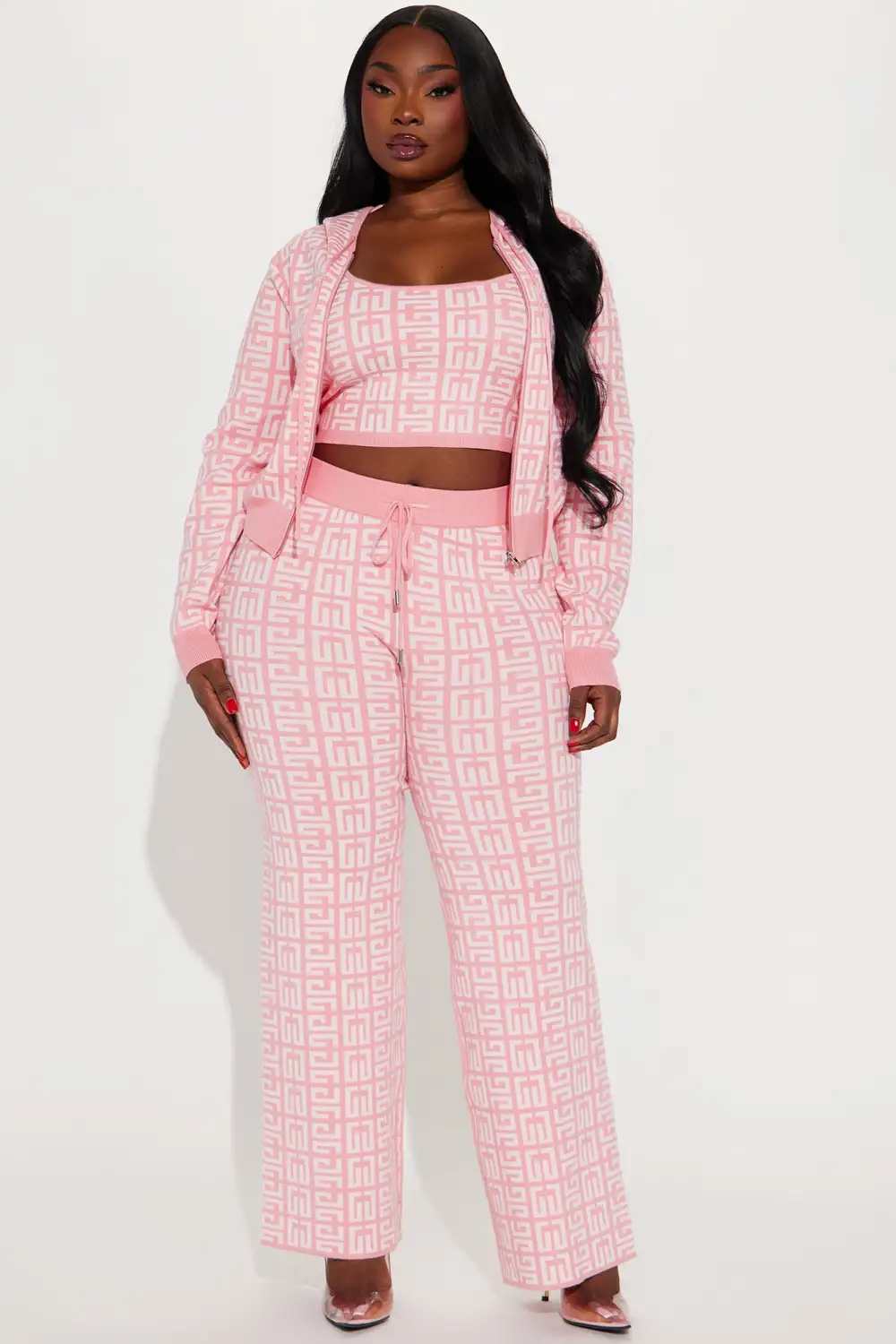 Got A Crush 3 Piece Pant Set - Pink/combo