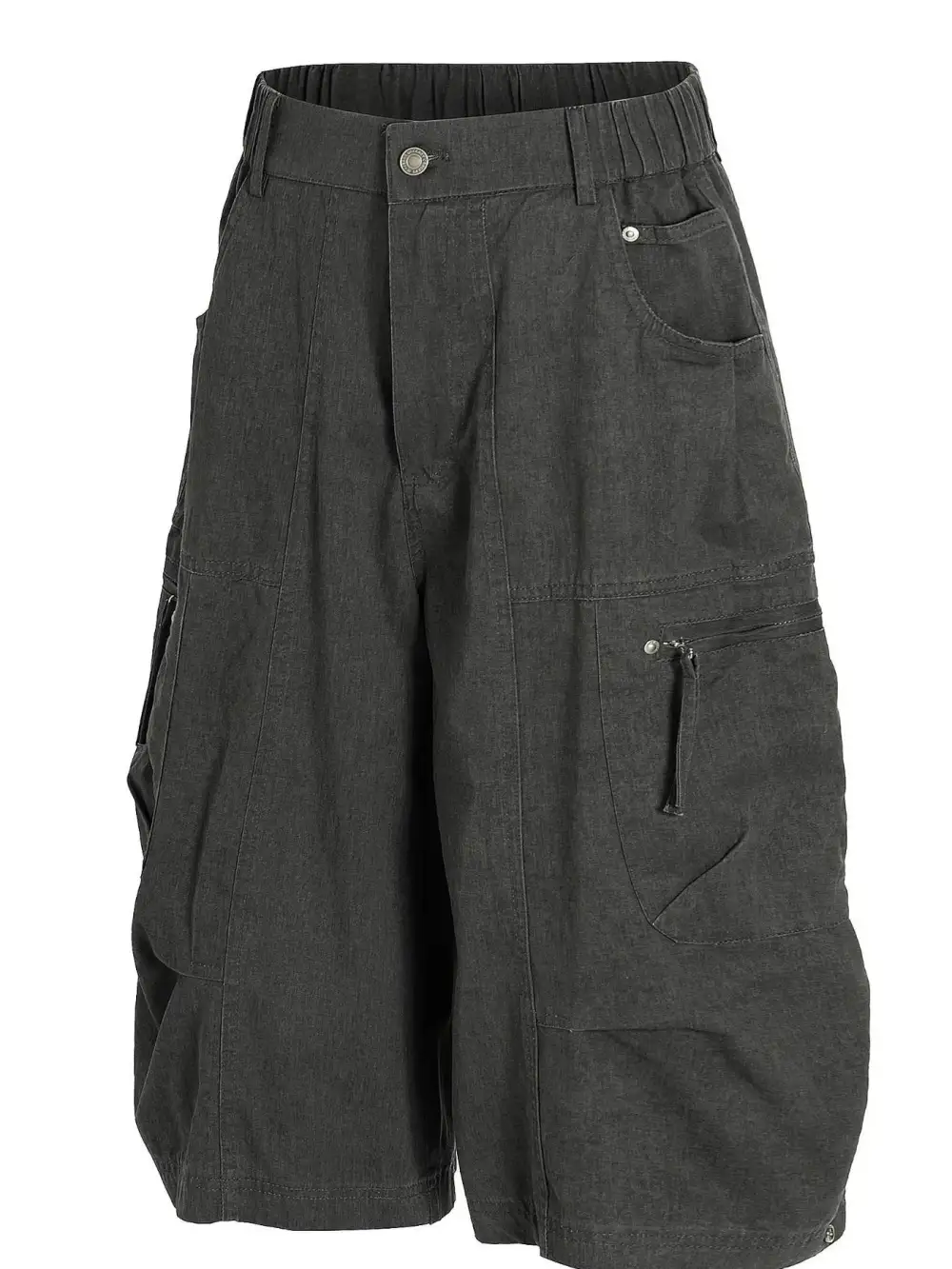 Relaxed Utility Cotton Blend Casual Shorts