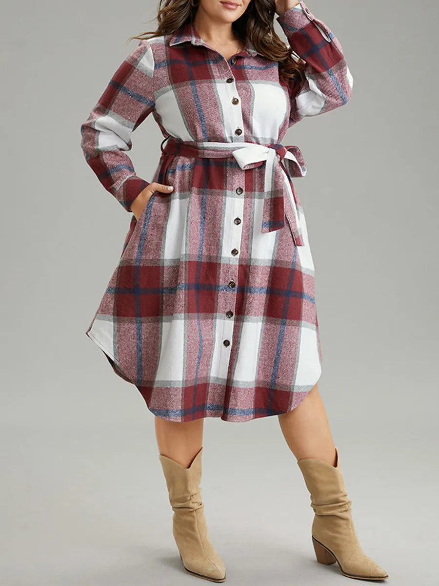 Elegant senior plaid dress MIDI skirt