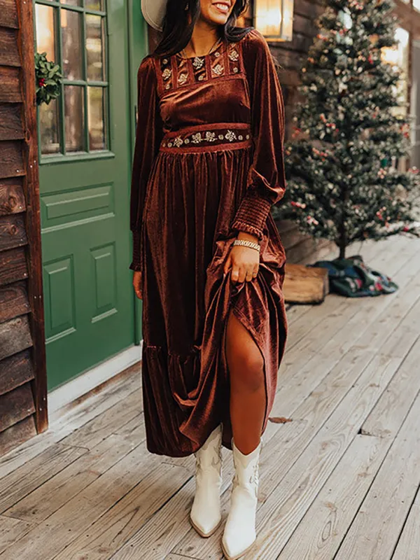 AUTUMN EMBROIDERED MAXI