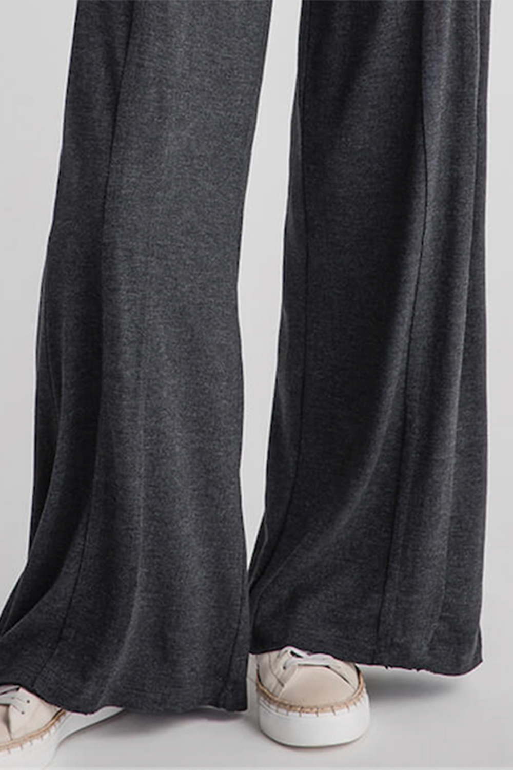 Risen Wideleg Jersey Pants - charcoal grey