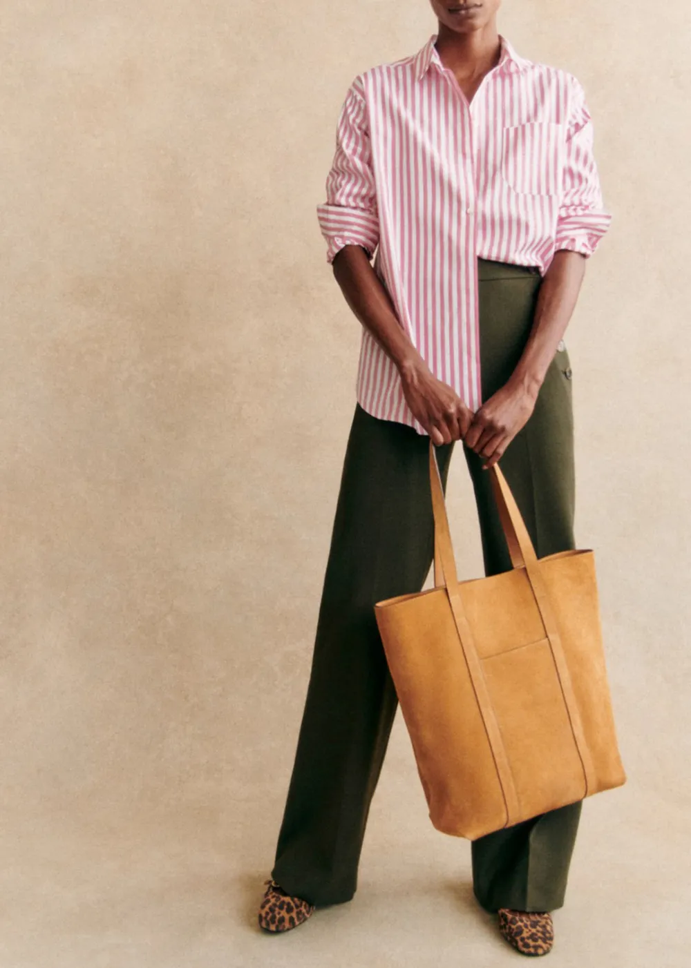 High-Rise Two-Button Straight Jeans