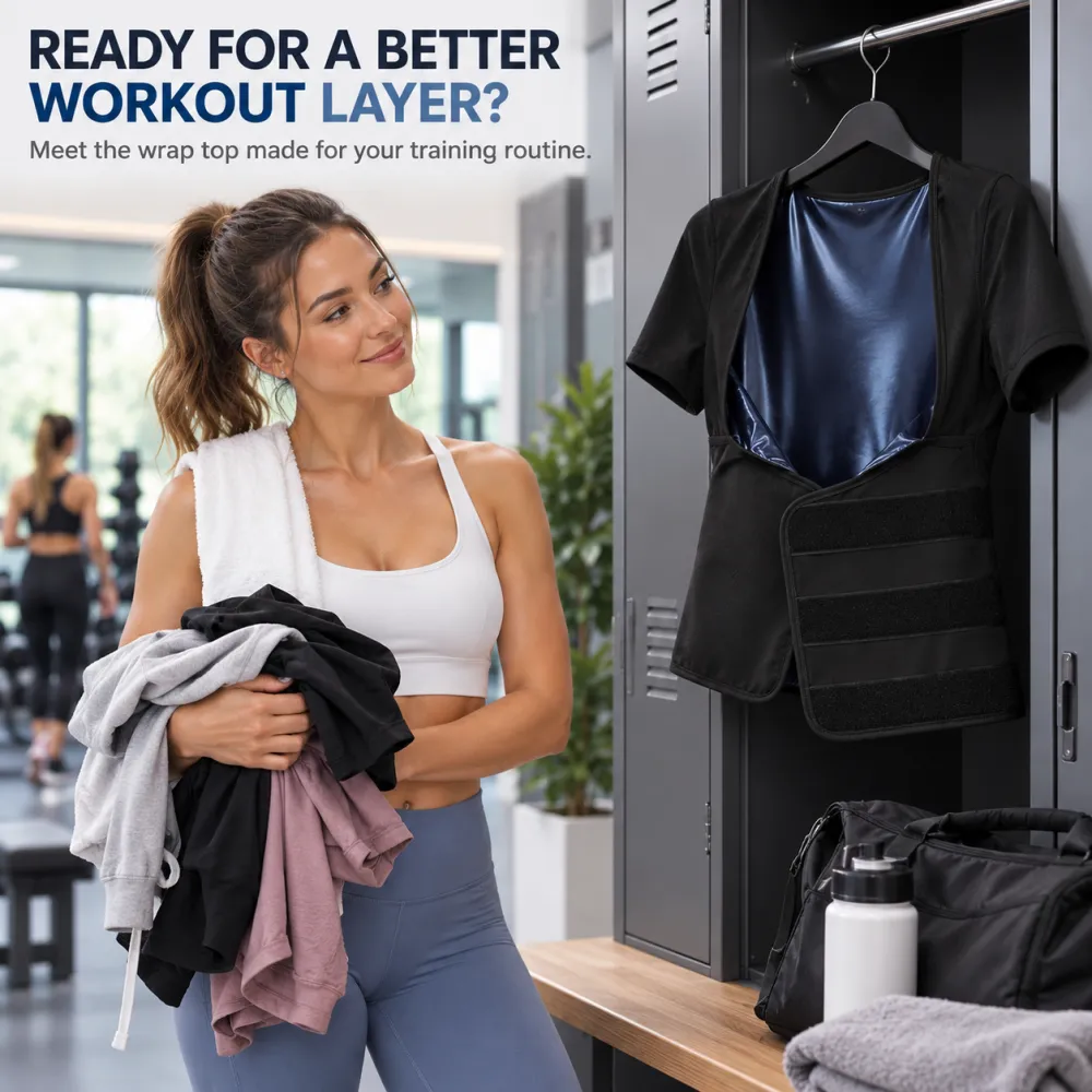Women's Bra-Style High-Performance Quick-Dry Sauna Workout Vest – Fixed Anti-Sagging Bra, Tummy Control, Wrap-Around Waist Trimmer, Shapewear Athletic Wear, Fitness Exercise Top
