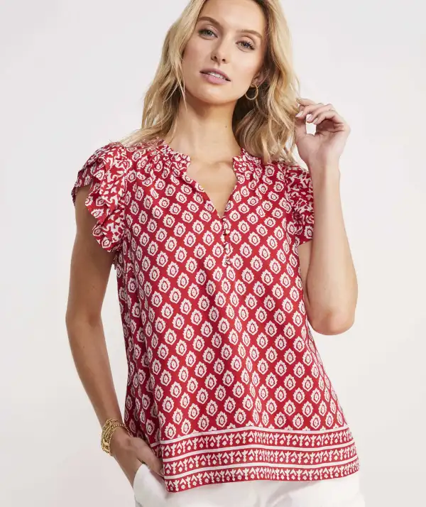♥Vineyard Tile Ruffle Top2