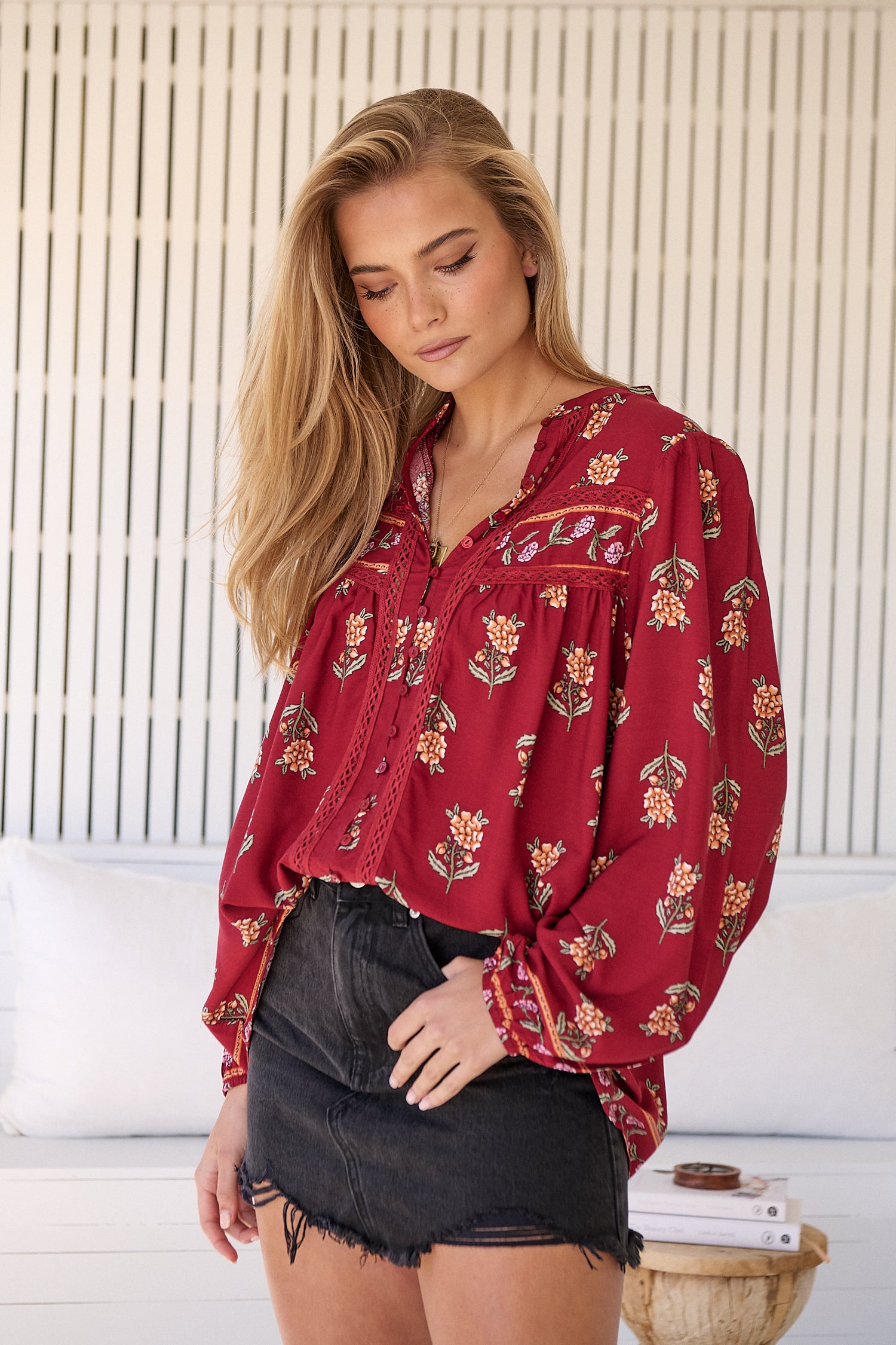 Bee Blouse -  Grenache