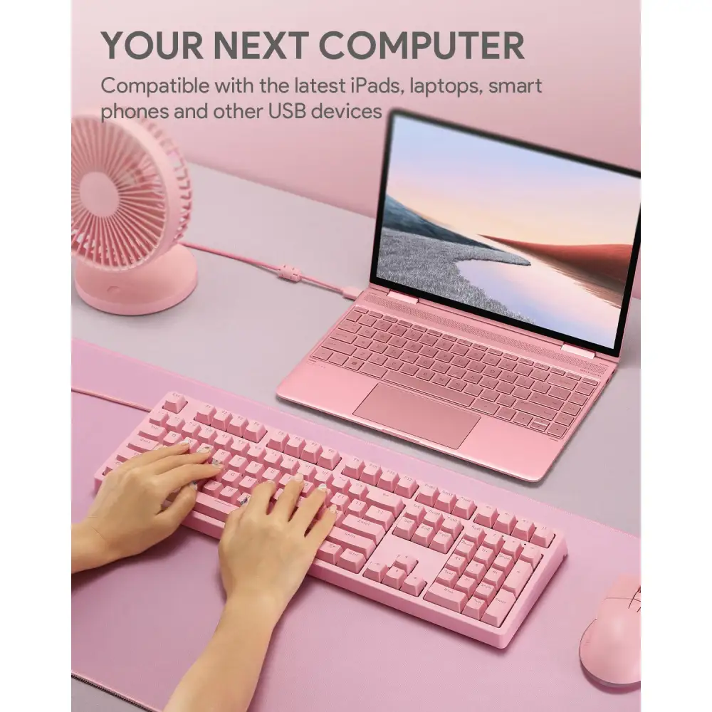 AUKEY Mechanical Gaming Keyboard - Pink