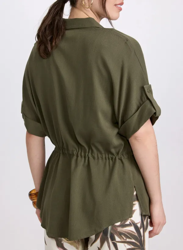 Versatile Casual Shirt In Safari Green