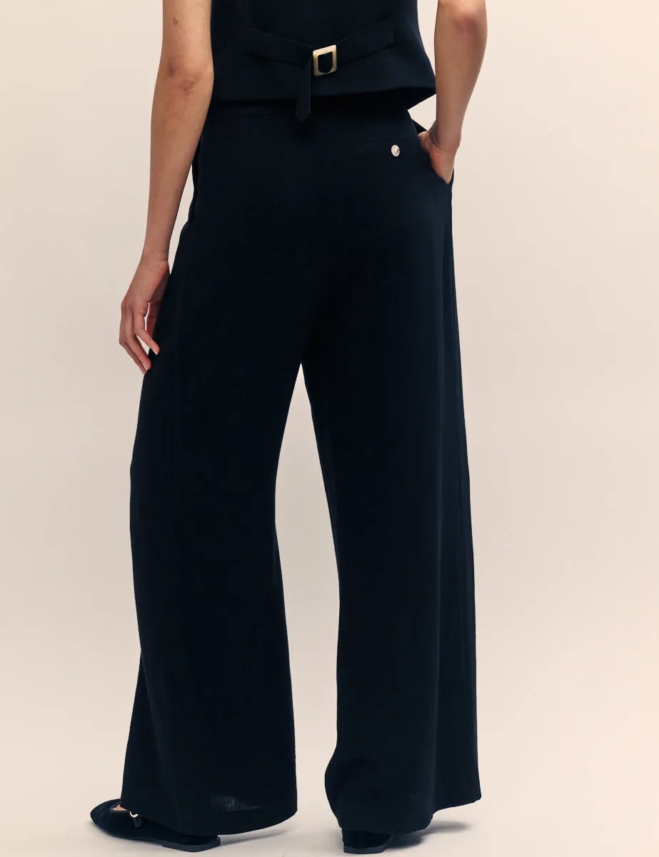 Black Relaxed Tailored Trousers