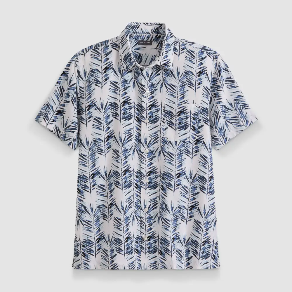 Fern Print Short Sleeve Camp Shirt