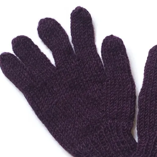 Purple Simple Knitted Gloves
