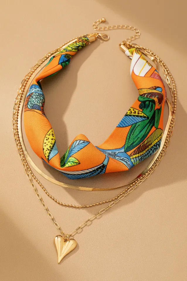 Layered Cord Chain Necklace Set
