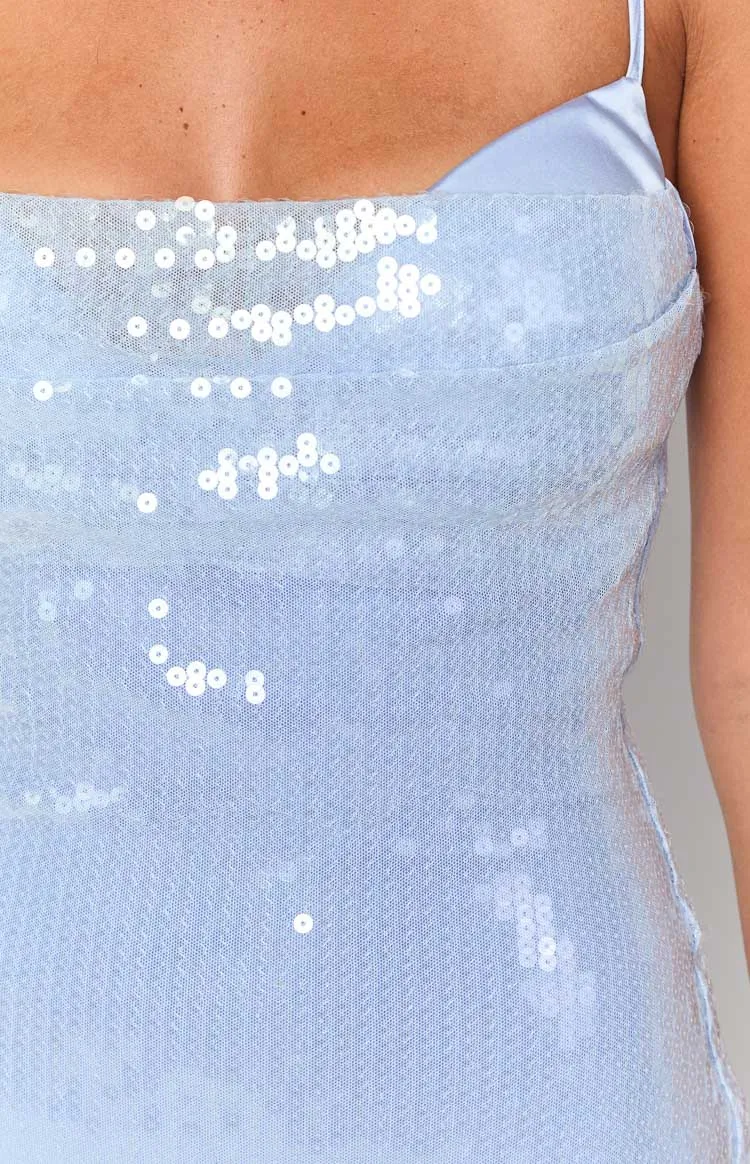 Satin Sequin Maxi Dress