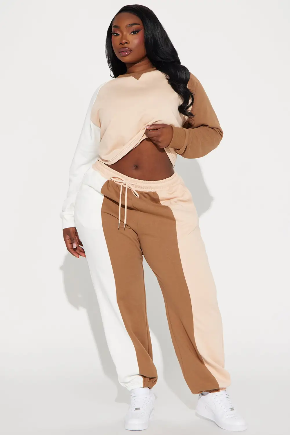 Leaving You Behind Jogger Set - Taupe/combo