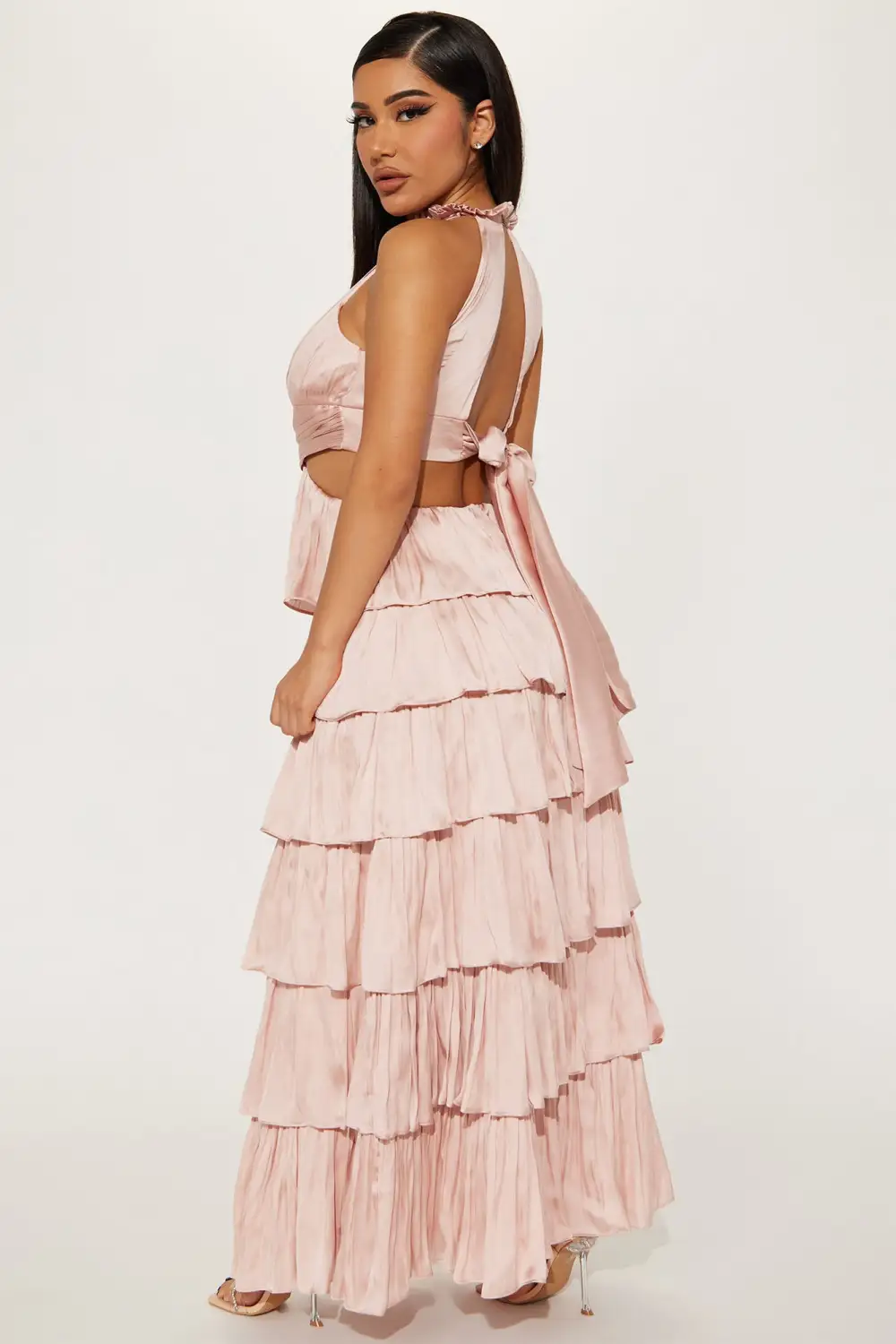 Sweet Nothings Ruffle Maxi Dress - Blush