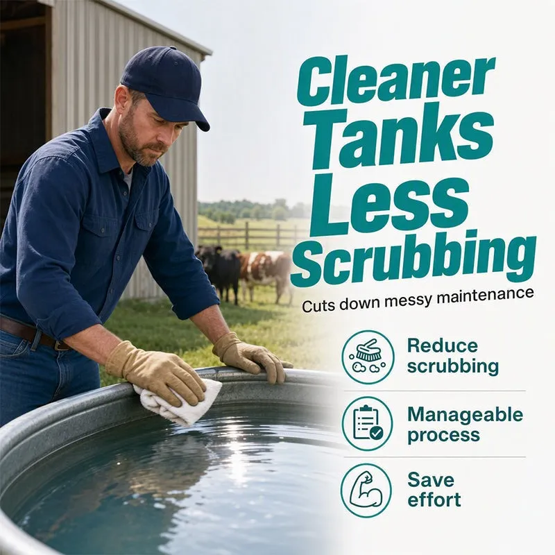 Livestock drinking water storage tank cleaning sheet