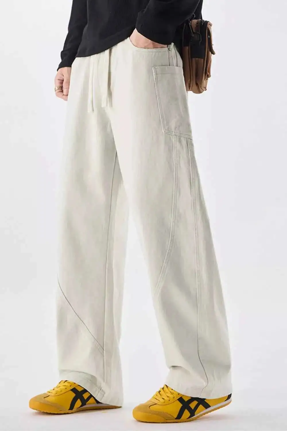 Loose Fit Drawstring Waist Jeans